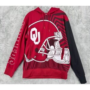 Oklahoma‎ Sooners Hoodie Mens Large NCAA Oklahoma All Over Print Sweatshirt Red